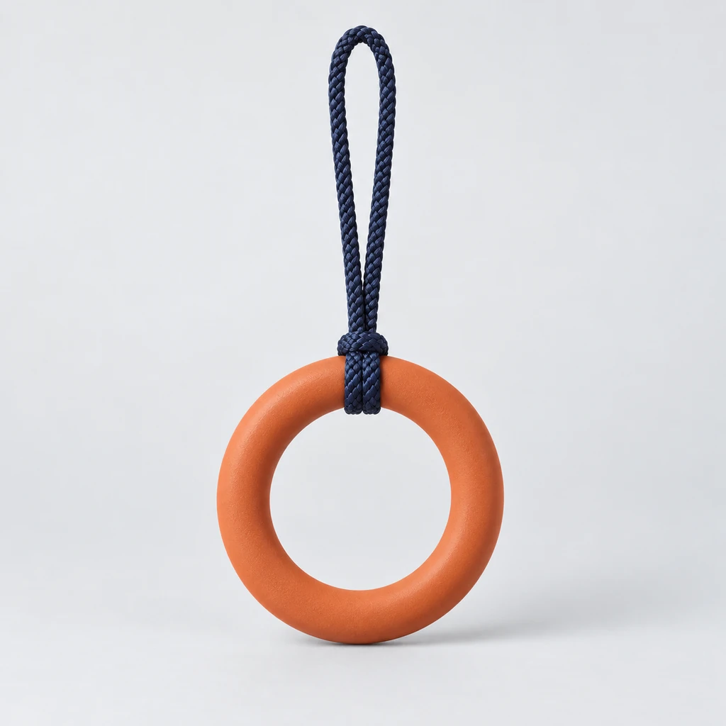 Canyon Loop ornament in Terracotta orange / Navy
