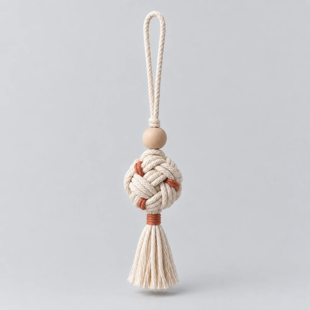 Drift Knot cream cotton ornament